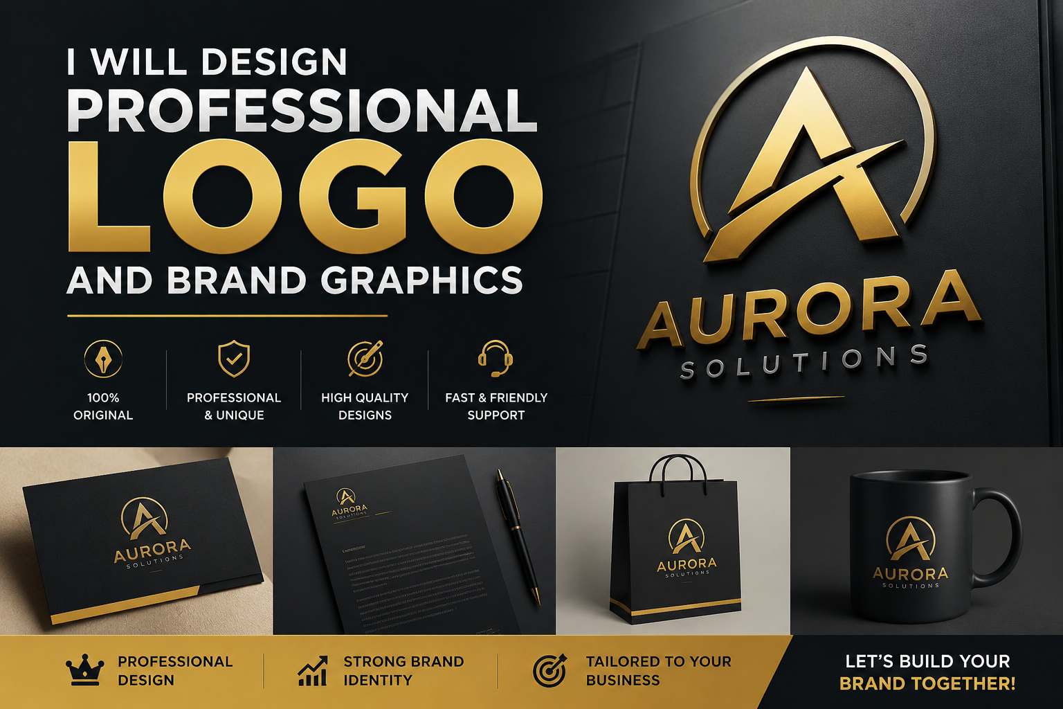 I will create a professional logo and custom brand graphics for your business.