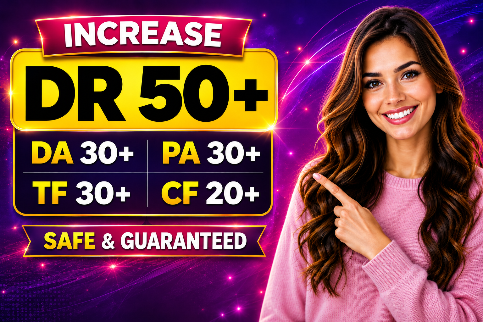 I will Increase DR 50+ DA 30+ PA 30+ TF 30+ CF 20+ ALL IN ONE for your website