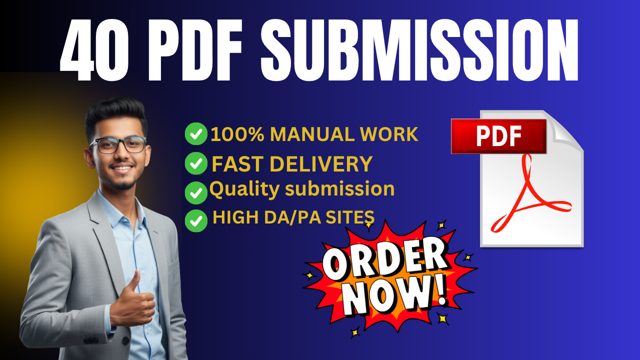 40 PDF Submission SEO backlinks on top sharing sites