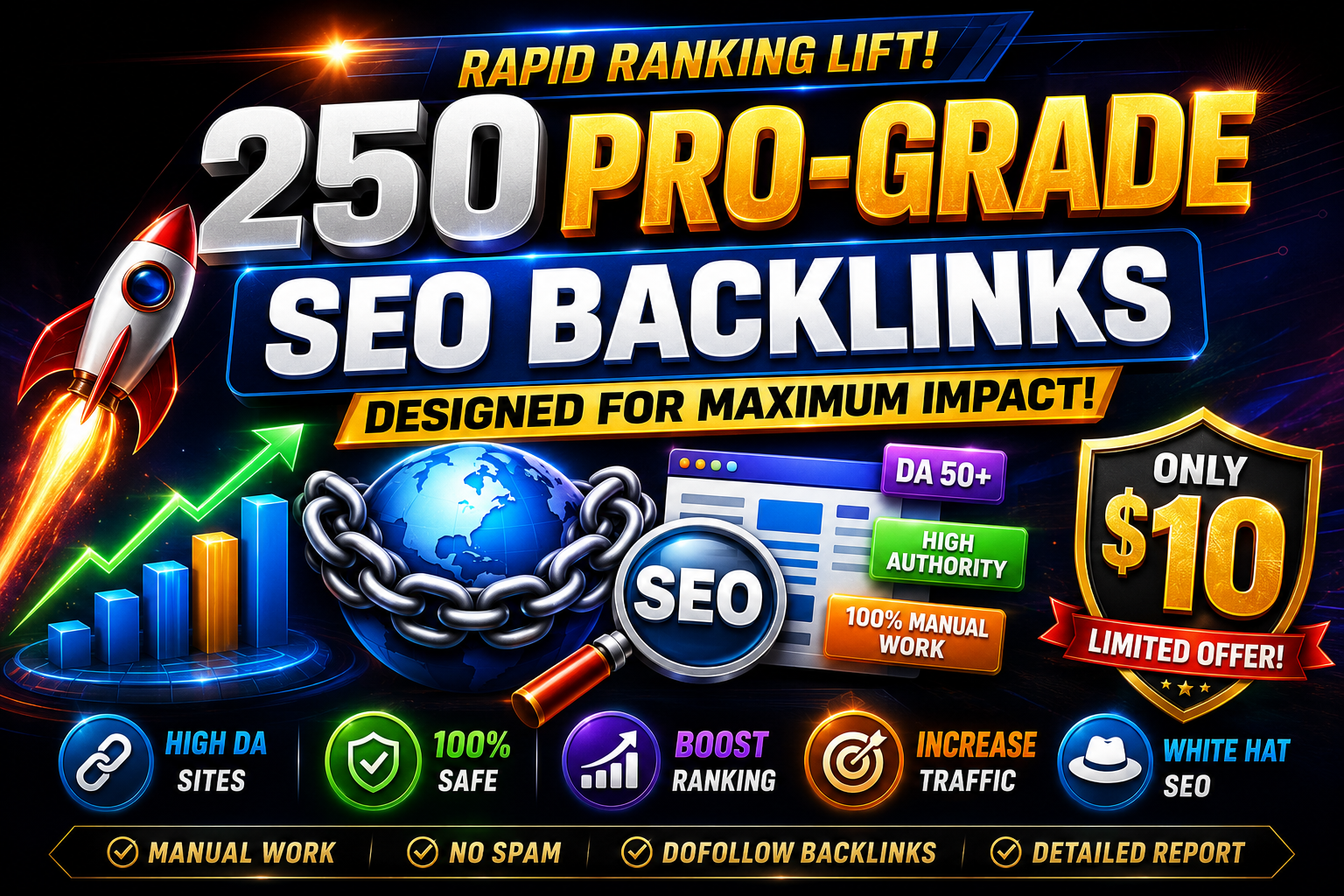 Rapid Ranking Lift 250 Pro-Grade SEO Backlinks Design...