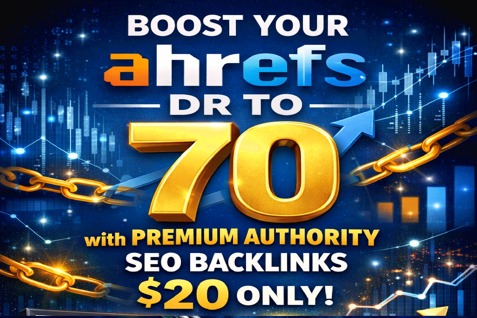 I Will Increase Ahrefs Domain Rating (DR) to 70 with Authority SEO Backlinks