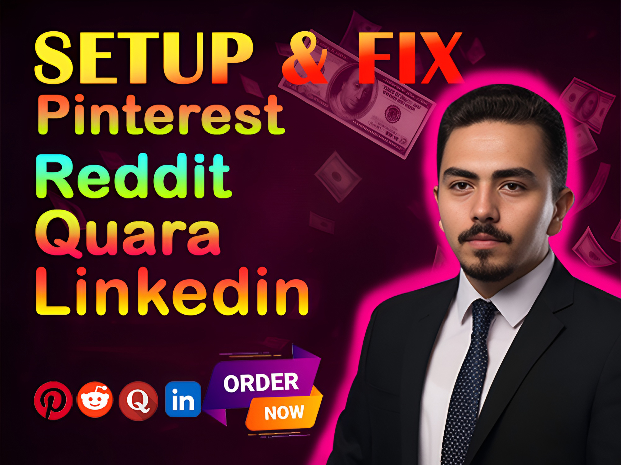 I will setup and fix Quora, LinkedIn, and Reddit profiles professionally