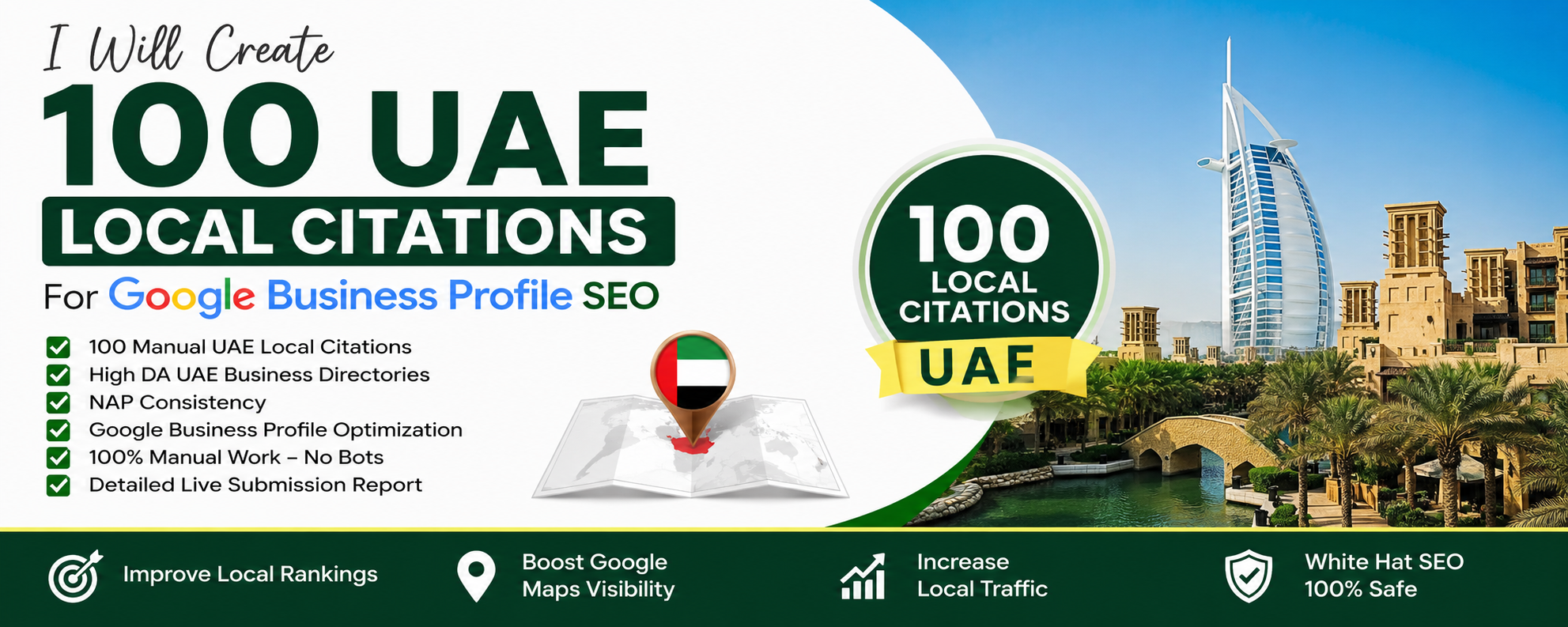 I Will Create 100 UAE Local Citations for Google Business Profile SEO