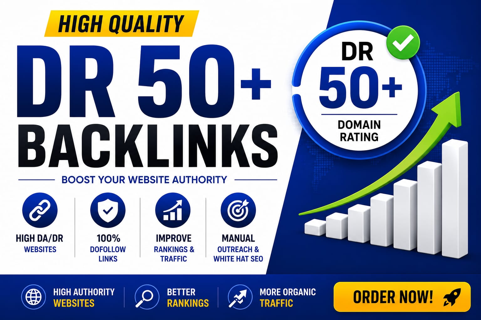 i Will create 10 High DR 50+ Backlinks to Improve ranking