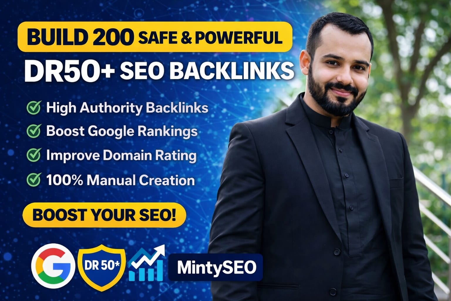 Build 200 Safe and Powerful DR50+ SEO Backlinks for Y...