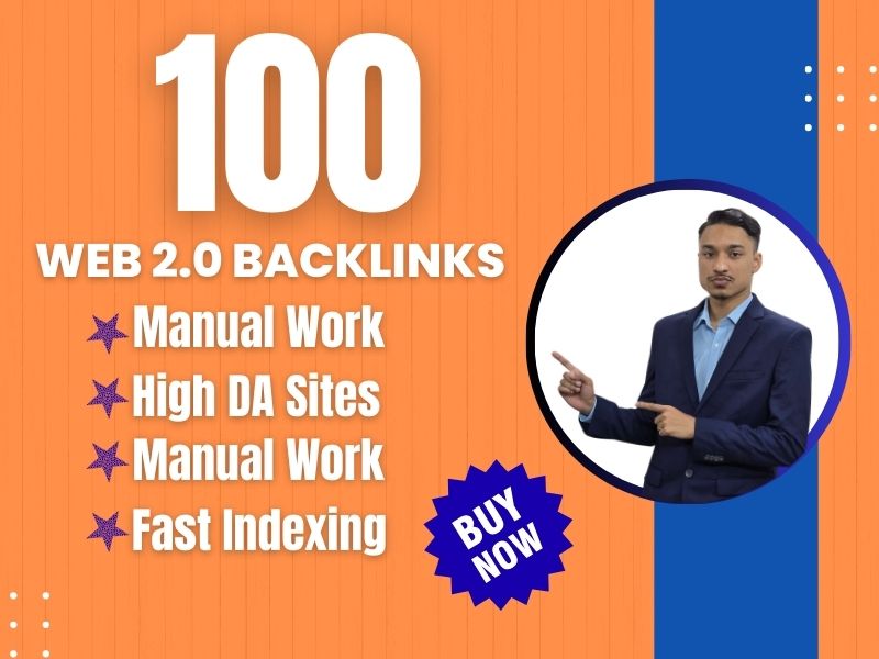 I will provide 100 Web 2.0 Permanent Backlinks with High DA PA Websites & low spam score