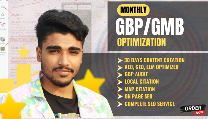 I will provide Monthly GBP GMB Optimization with AEO and GEO for Local Ranking.