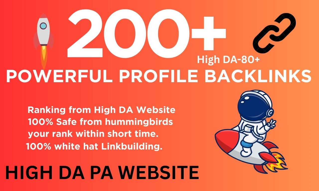 I will Create 200 High Quality profile backlinks your rank within short time