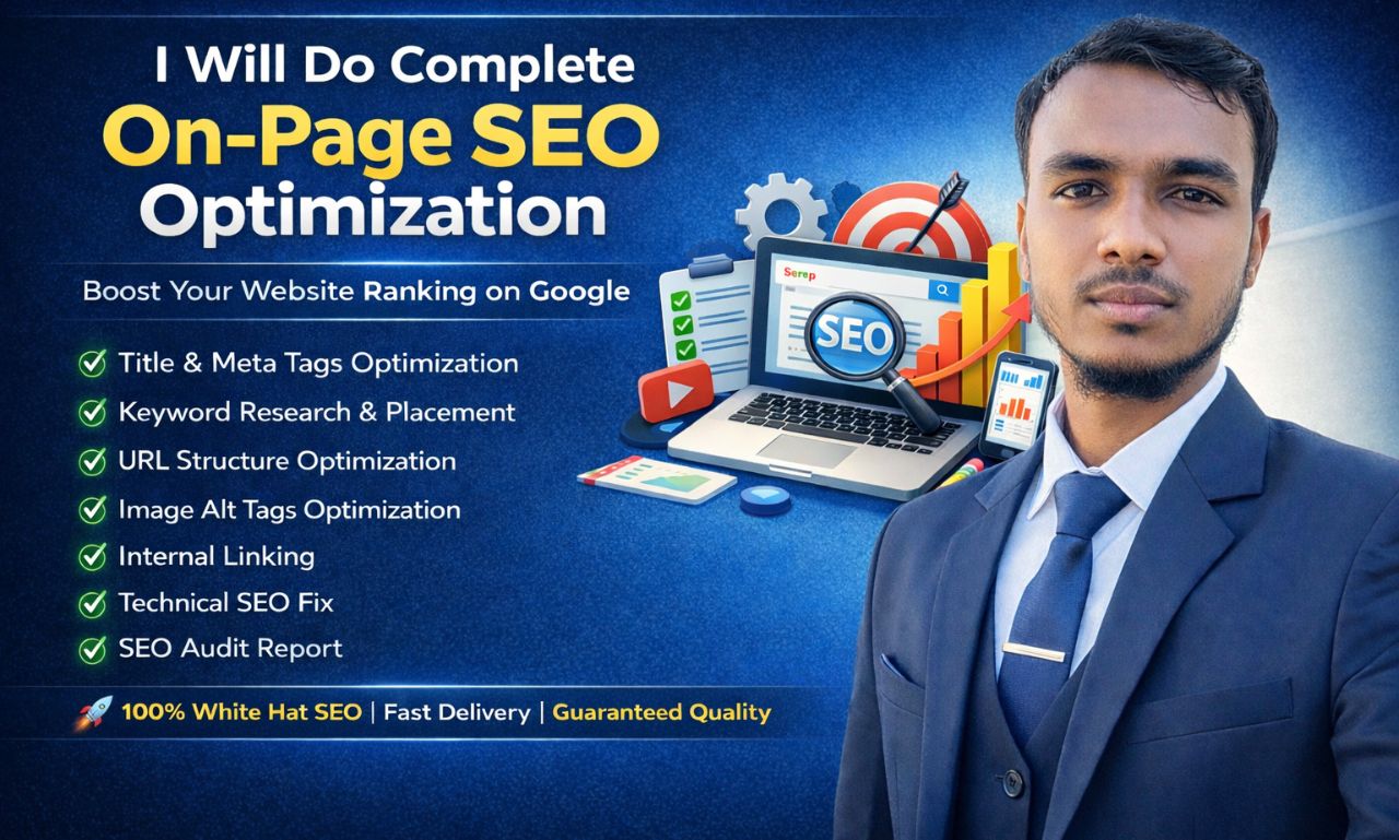 I will do complete on page SEO optimization and technical SEO for your website