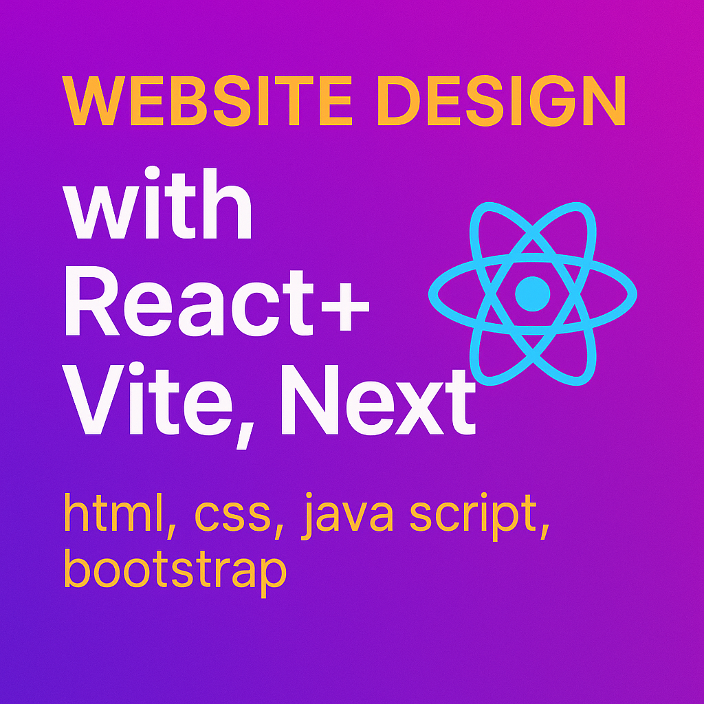 I will build a professional website for you using React.