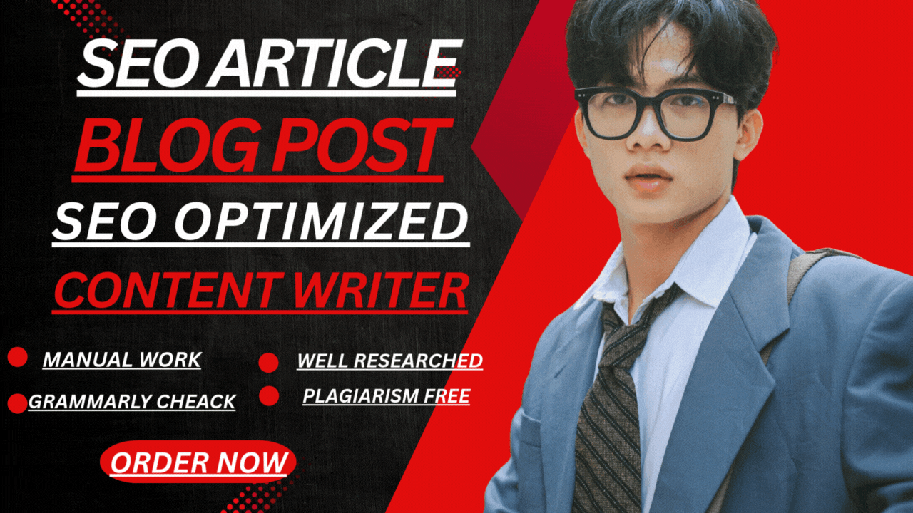 I will write an seo optimized blog post or article for your site