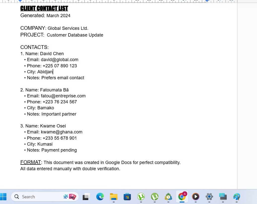 Professional Google Sheets Data Entry Service