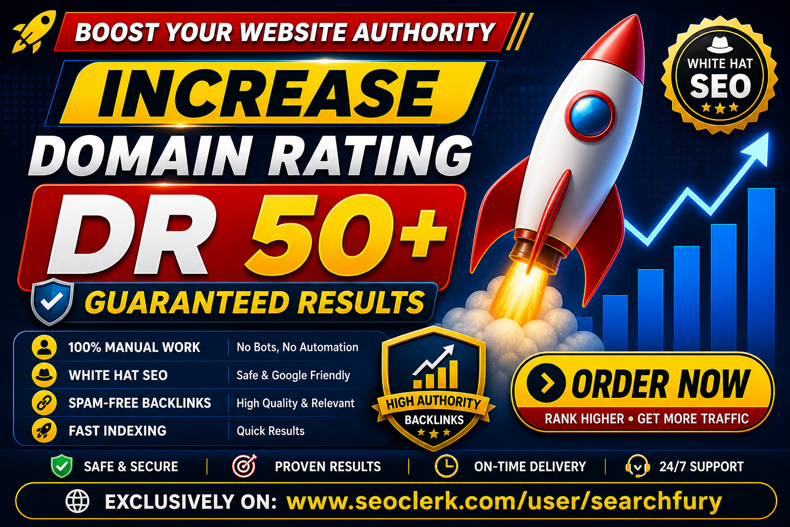 I will build DR50+ high authority backlinks with white hat SEO for long term ranking