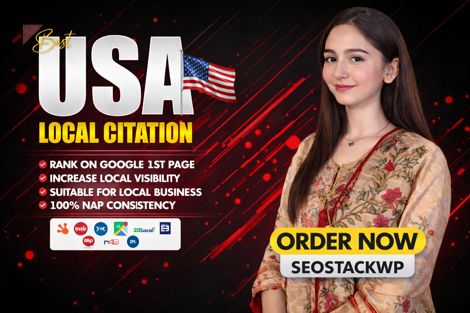 I will create 100 USA local citations for Google Maps ranking and NAP consistency