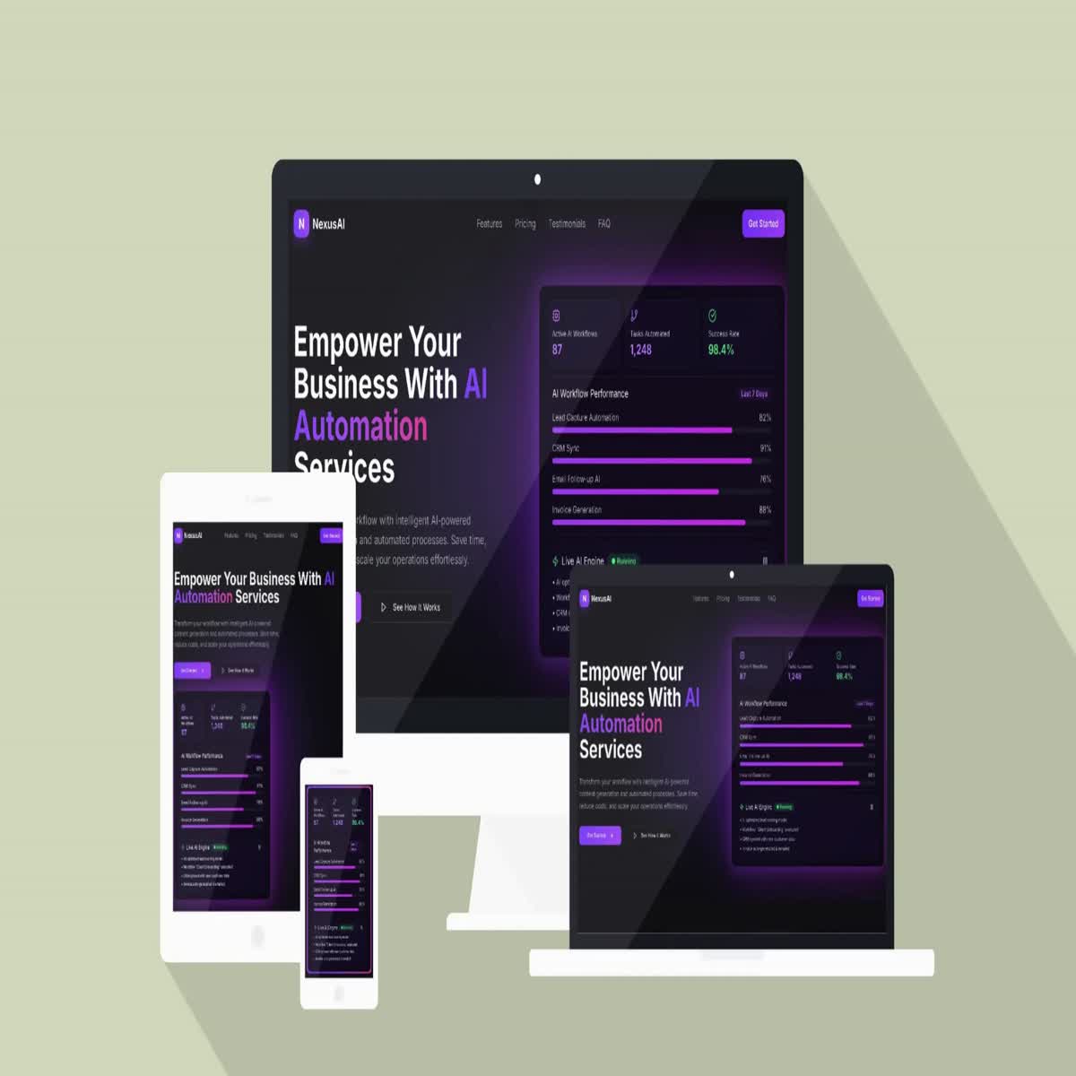 I will create a stunning modern website with clean UI...