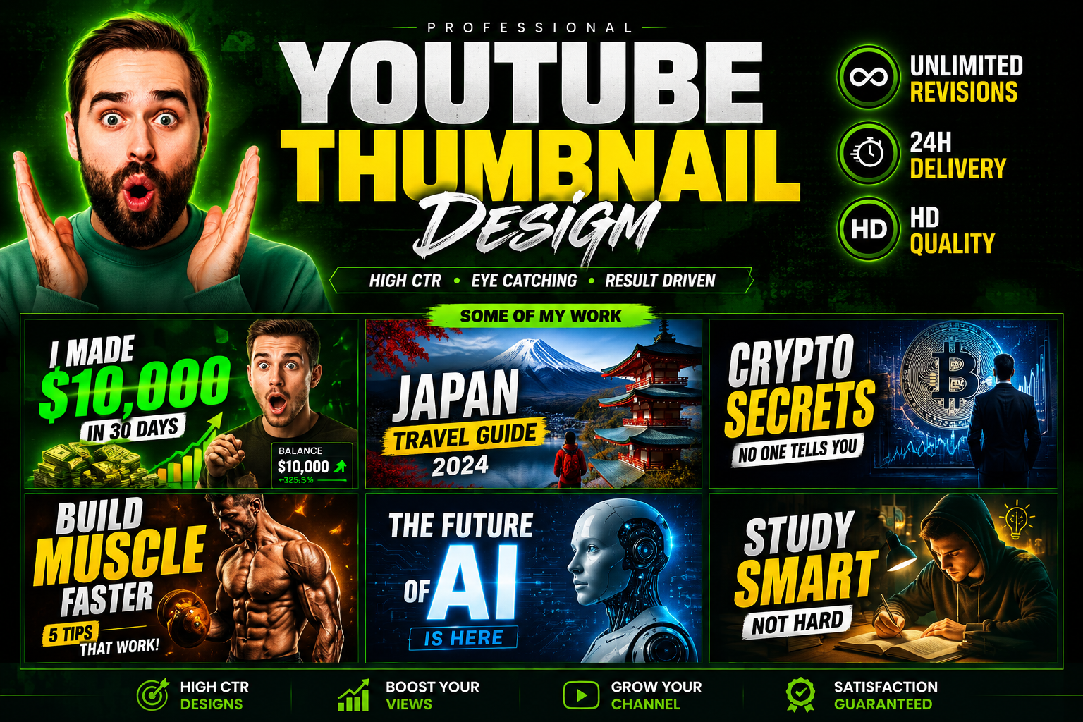 I will design eye-catching YouTube thumbnails that get more clicks