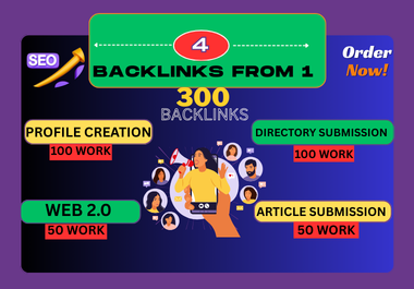 I Will Create Get 300 Powerful Backlinks &ndash; Including 4 Backlinks From 1 Authority Package Source
