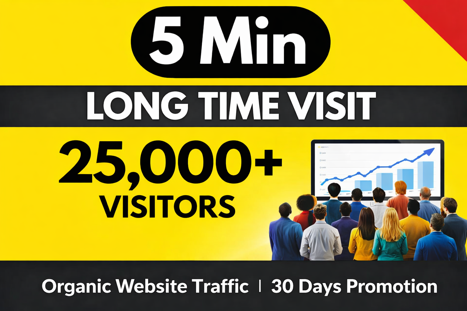 I will boost your website with real organic visitors staying 5 minutes