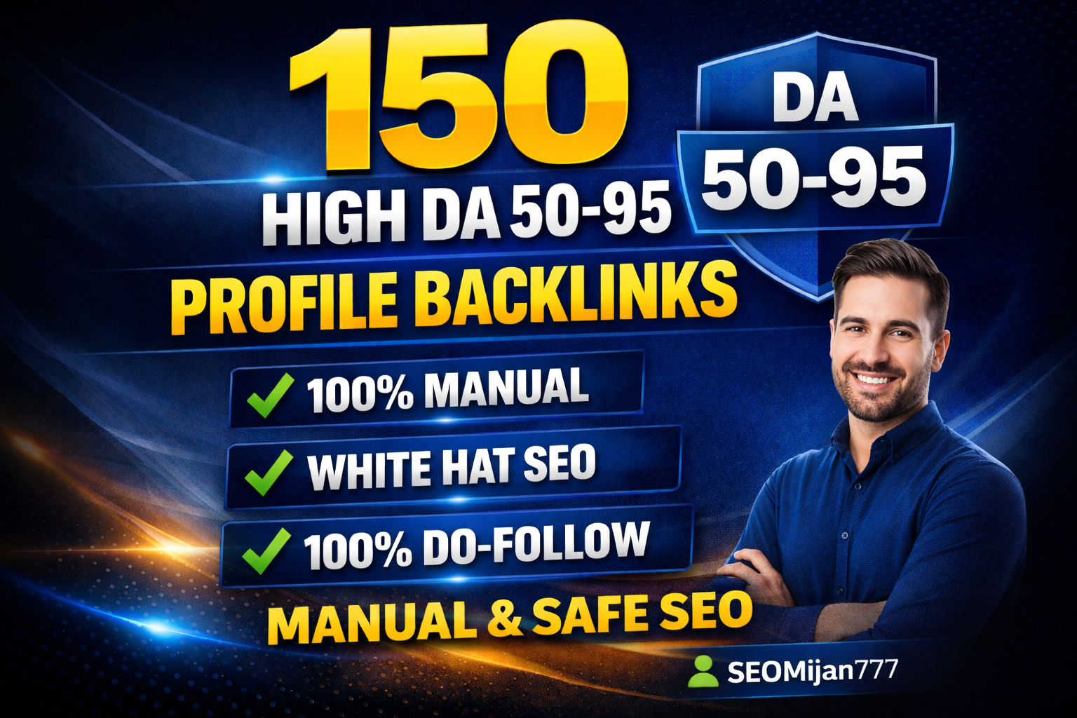 I Will Build 150 High DA 50-95 DoFollow Profile Backlinks &ndash; 100% Manual White Hat