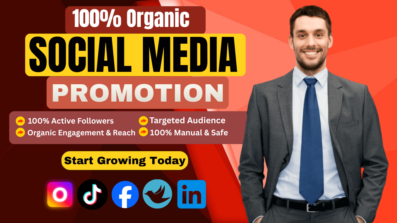 I Will Promote Your Scial Media and Increase Targeted Audience Real Follower