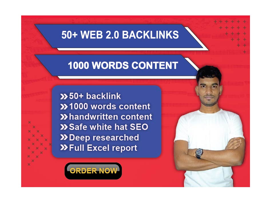 50+ DFY Web 2.0 Backlinks With Content of 1000 words