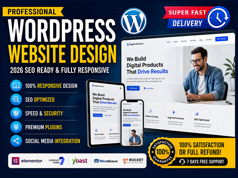 I Will Build a Professional Responsive WordPress Website with 2026 Updated SEO