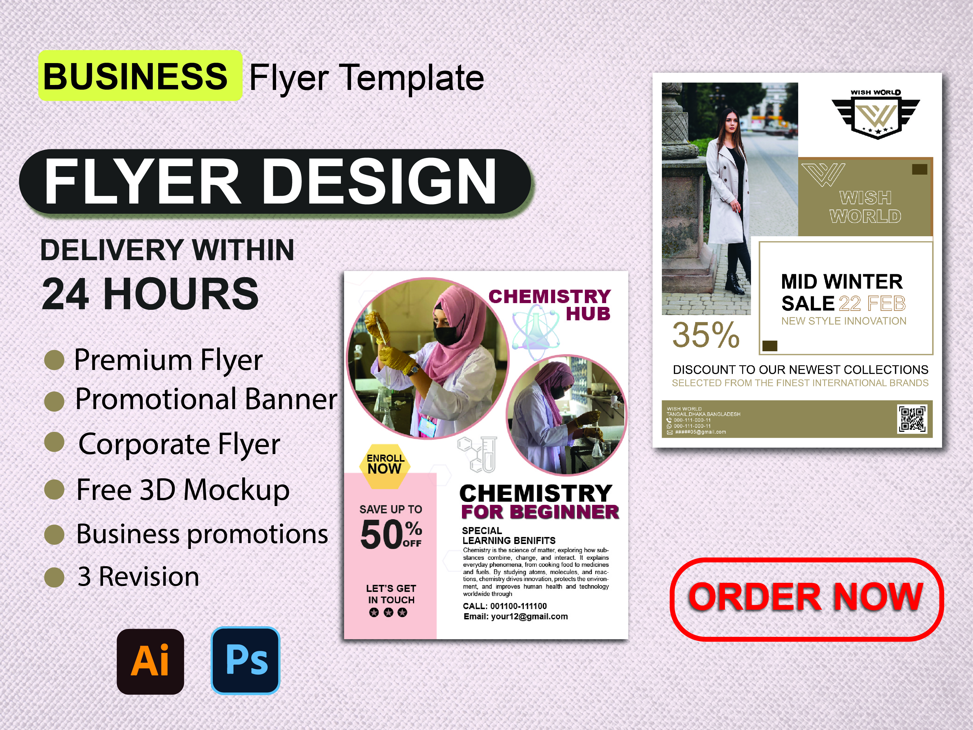 I will create high-quality, unique, eye-catching and professional flyer designs