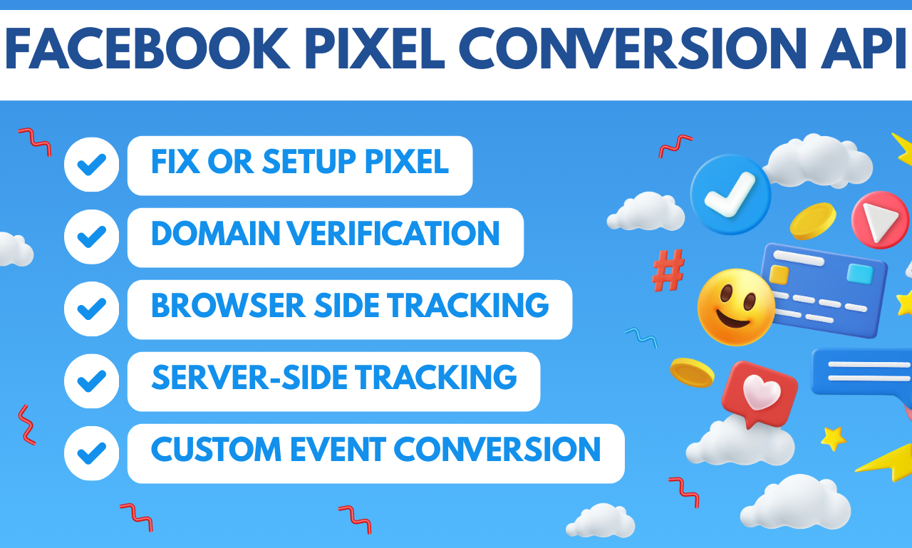 I will setup Facebook Pixel Conversion API, GA4, GT...