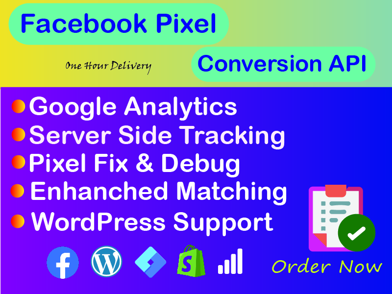I will set up Facebook Pixel Conversion API, GA4 and...