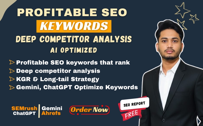I will do Profitable SEO Keyword Research and Competitor Analysis with AI Optimization
