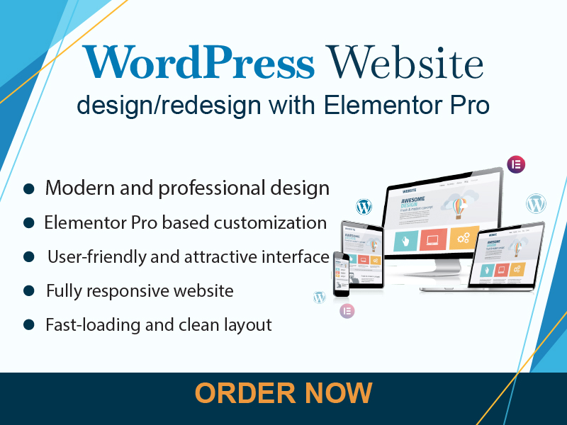 I will design or redesign a modern & responsive WordPress website using Elementor Pro