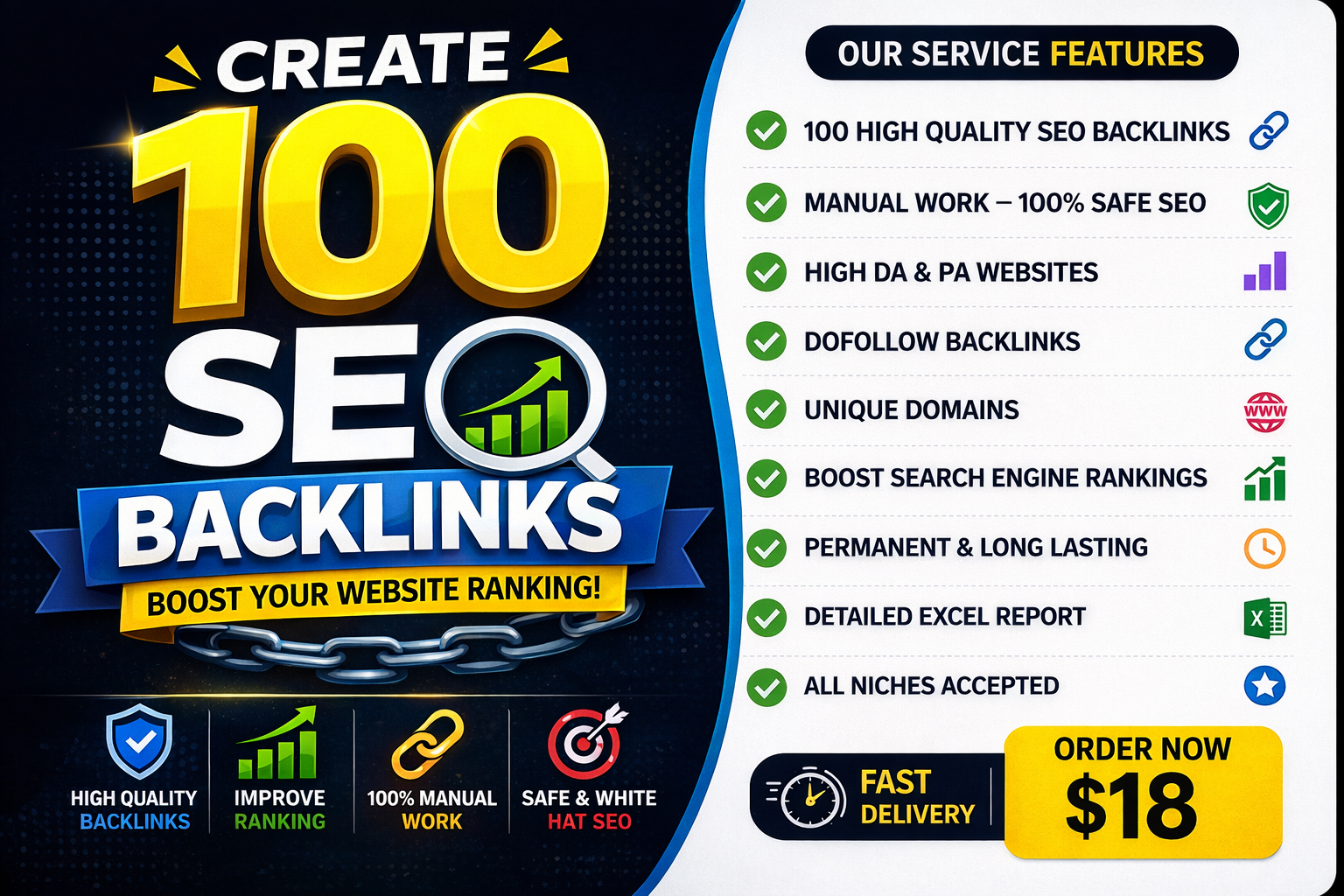 I Will Build 100 Powerful SEO Backlinks for Your Website