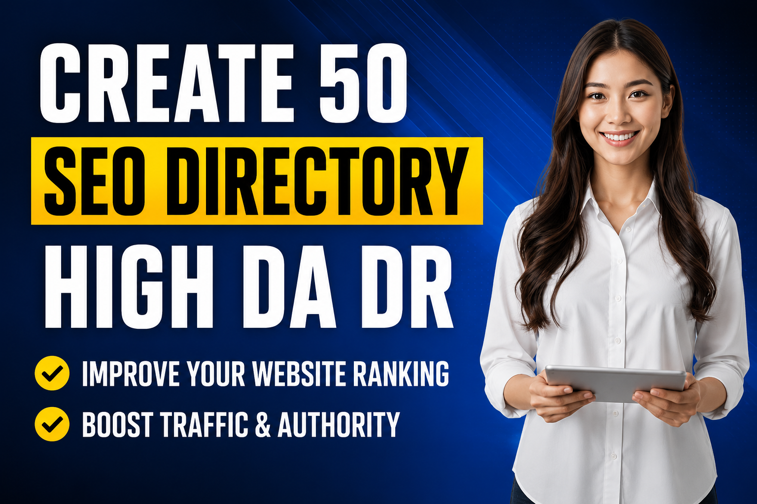I will create 50 SEO directory backlinks manually