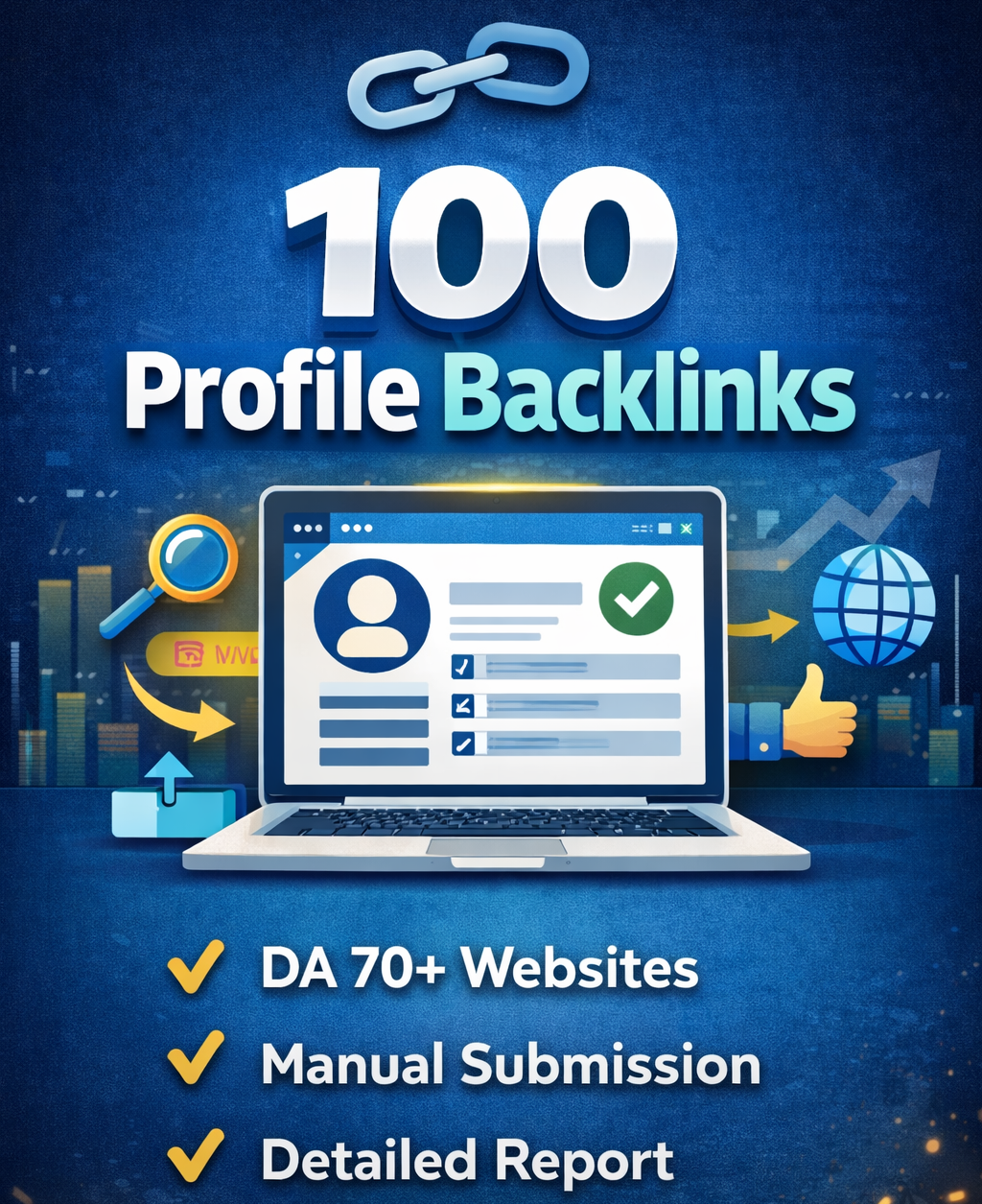 I will manually build 100 powerful profile backlinks
