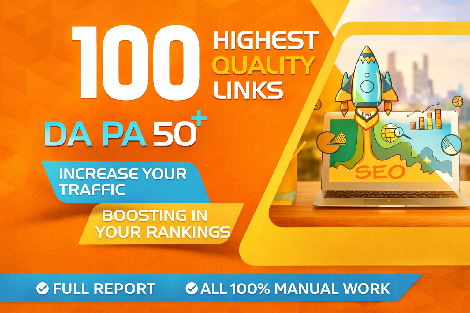 100 High-Quality SEO Backlinks (DA PA 50+) &ndash; Increase Traffic & Boost Rankings
