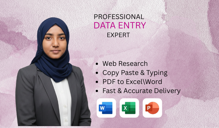 I will be your Expert Virtual Assistant for Data Entr...