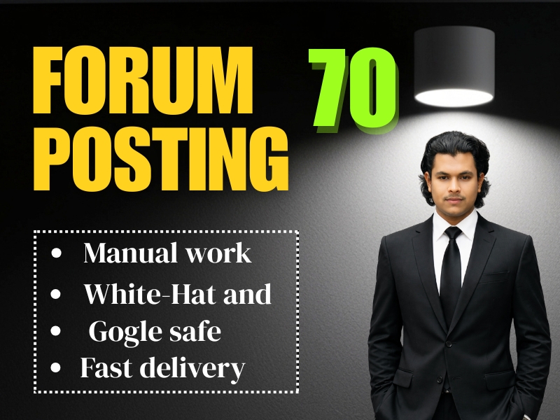 I will provide you 70 forum posting backlinks to low spam score and high DA PA
