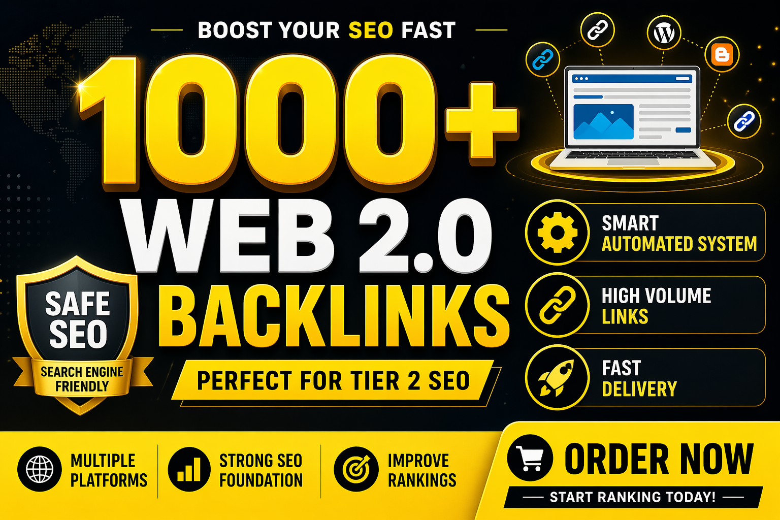 I Create 1000+ High Quality Web 2.0 Post Backlinks for SEO Ranking Boost Fast