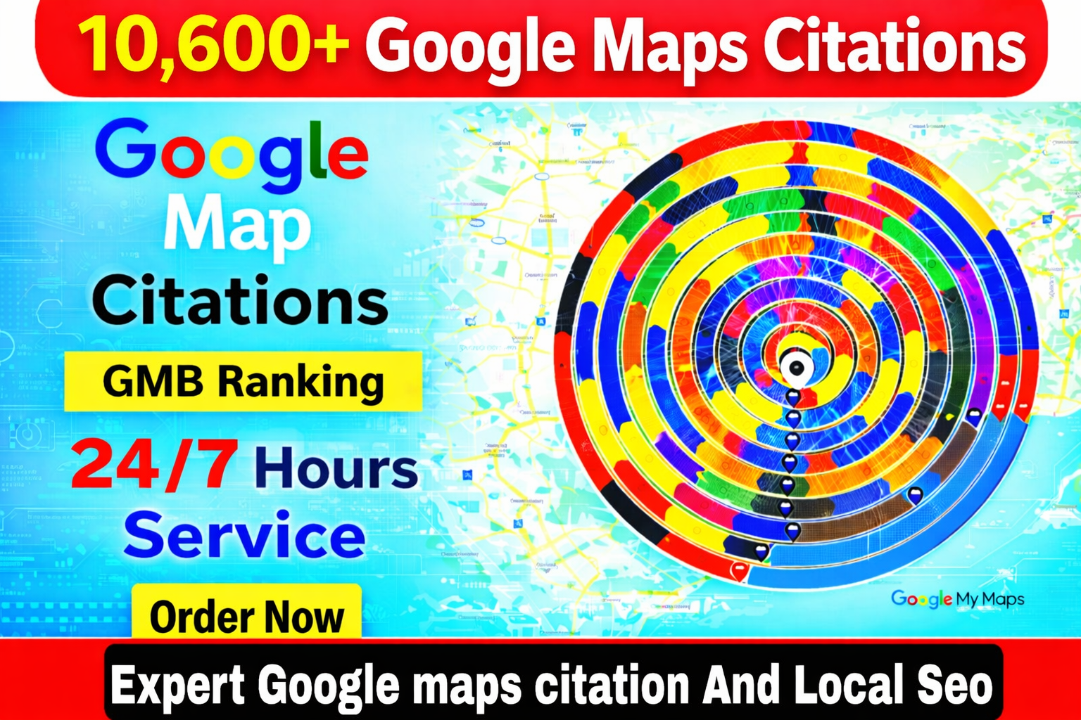 i will do Google Maps with 10,600 Manual Local SEO Ci...