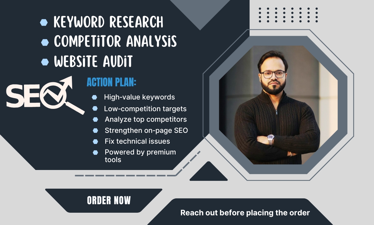 I will do Professional Keyword Research Competitor Analysis Website SEO Audit