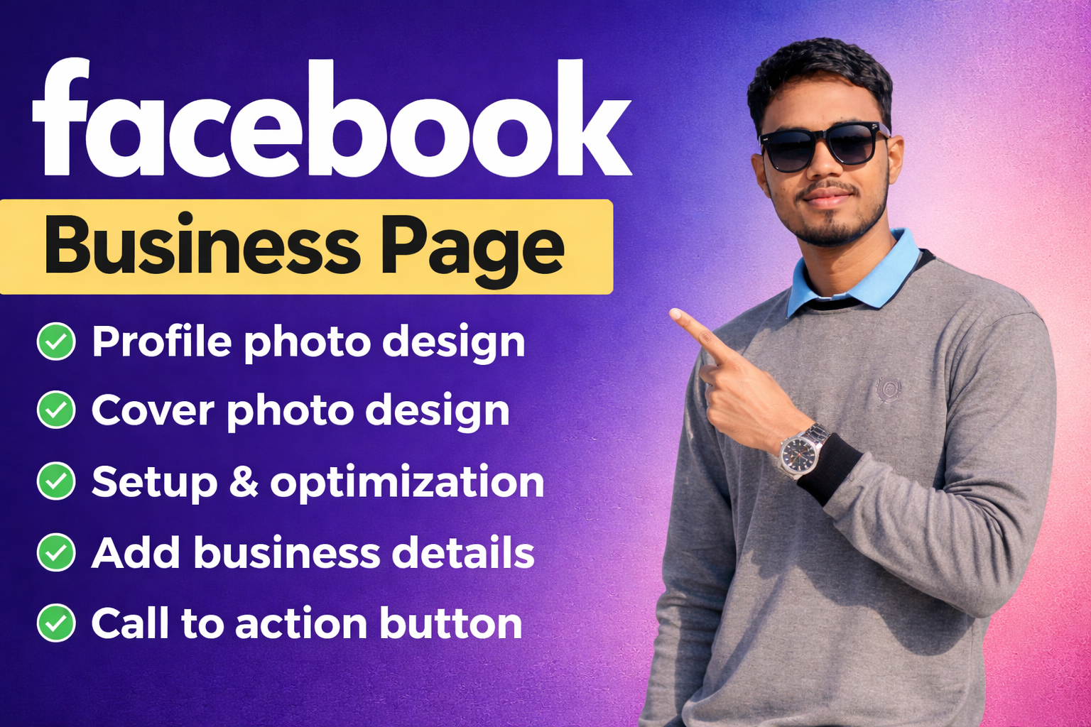 I will create and setup a professional business page