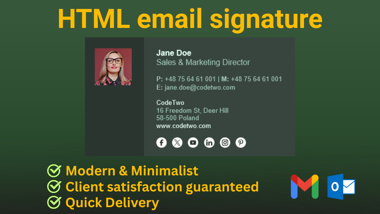 I Will Design a Professional Clickable HTML Email Sig...