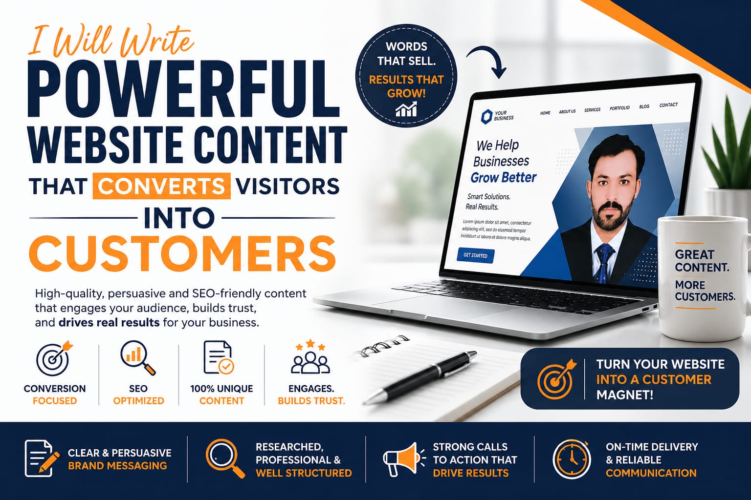 I will write powerful website content that converts v...