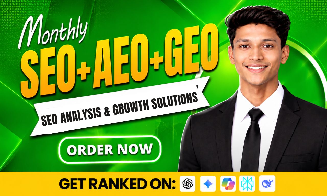 I will do monthly website GEO SEO aeo,local and off page backlink