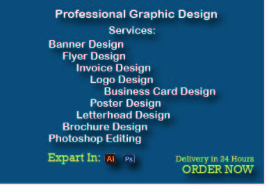 I will create Professional Graphic design for Logo, Banner, Flyer, Business Card & more