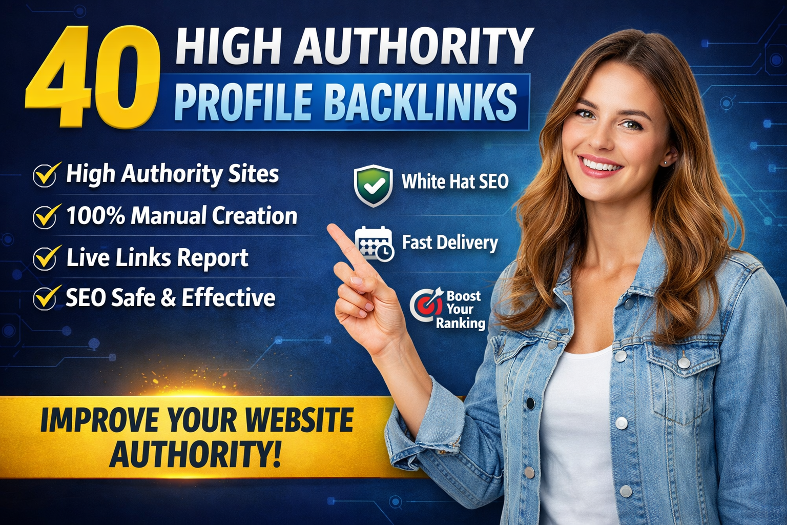 I will create 40 high authority profile backlinks manually for SEO