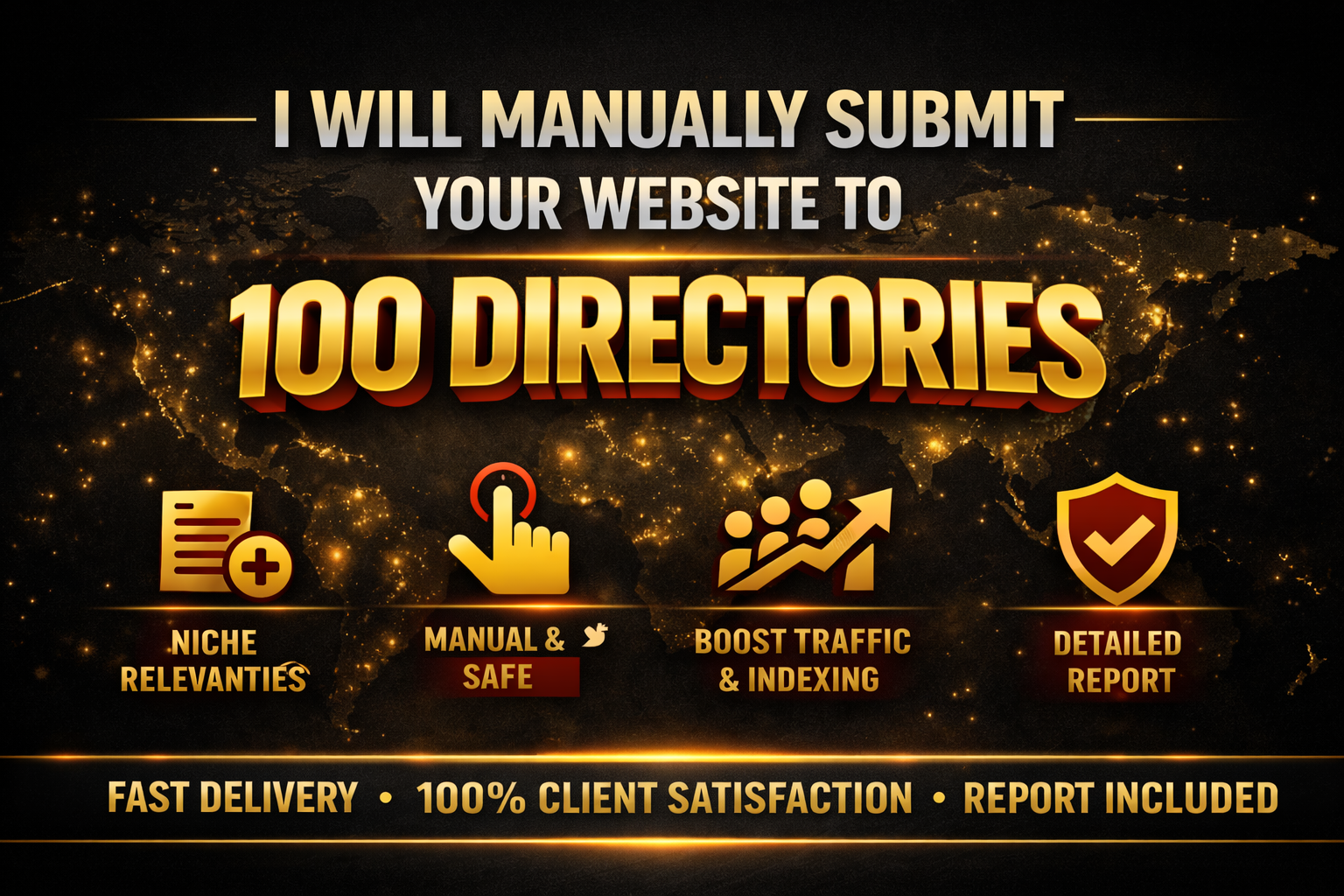 I will do 100 directory submissions increase your web...