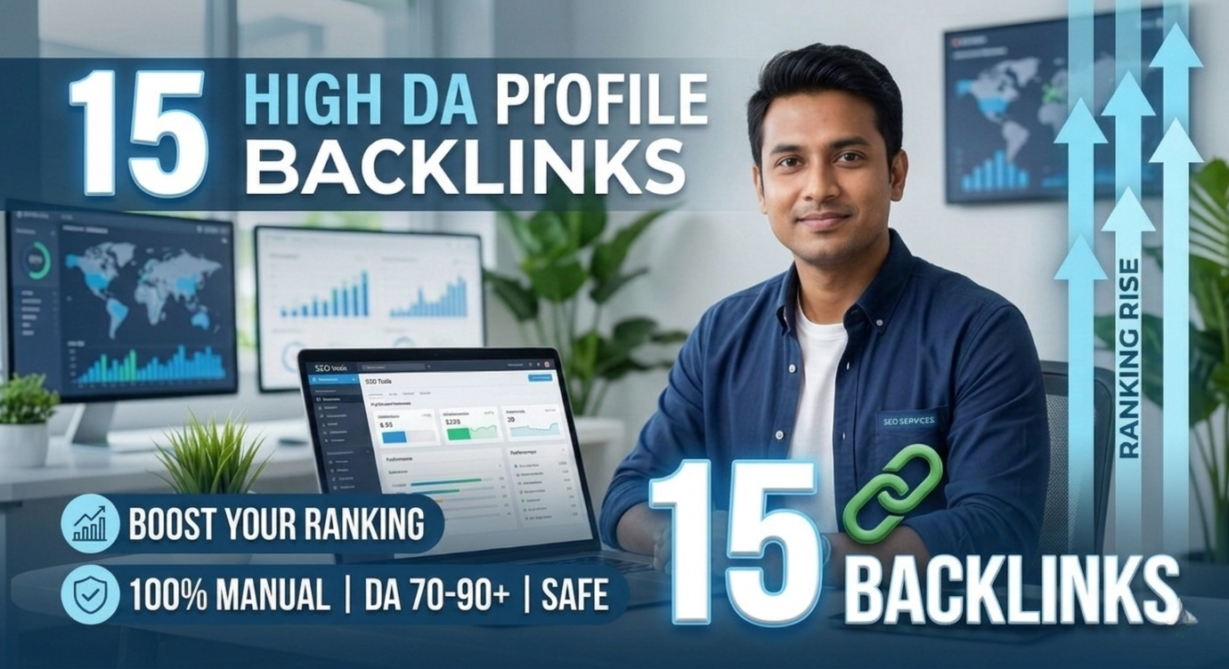 Provide 15 High DA Manual Profile Backlinks for SEO Ranking