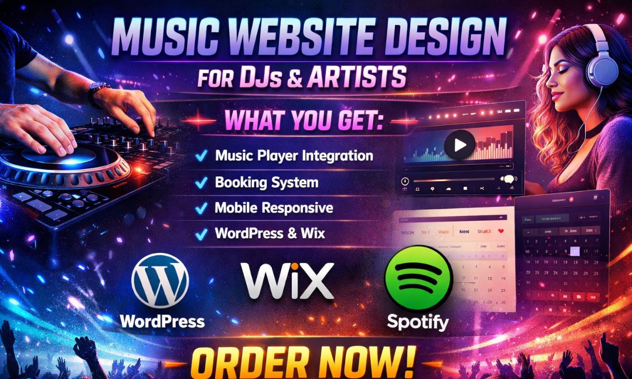 I will create music website dj artist podcast band wo...