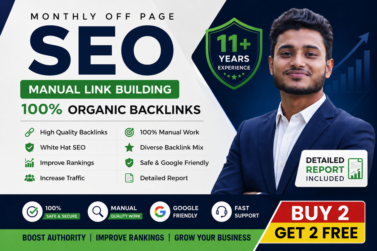 White Hat Monthly Off Page SEO, High Quality Backlinks, Link Building and Google Ranking Improvement